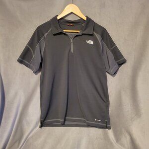 The North Face 1/4 Zip Collared Black Gray M Men's Pullover Activewear Shirt